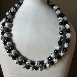 Jay King Mine Finds Zebra Jasper & Black Onyx 36” Beaded Necklace (P)